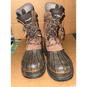 Rocky 7758 Mens Brown Leather 200g Thinsulate Waterproof Duck Snow Boots Size 8